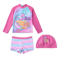 New Barbie childrens swimsuit girl one-piece child small child cute girl swimsuit Princess baby