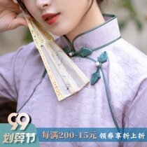 Chunjiang flower and Moon Spring silk satin imitation Zheng silk one city wind wool retro Republic of China double buckle cheongsam