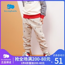 Li baby room childrens clothing boys cotton casual pants autumn childrens pants full version Crown print trousers 2021 New