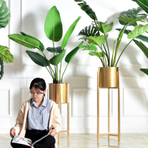 Light extravagant emulation green planting large plant indoor sample room floor room floor large potted soft decoration vase swing piece