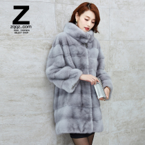 Zqqz mink fur coat women's long Haining long sleeve collar mink fur coat 2017 new D038