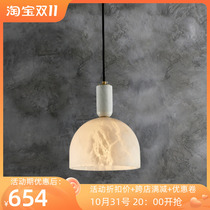 Marble chandelier all copper bedroom bedside lamp single head restaurant bar study lamp modern new Chinese style corridor aisle lamp