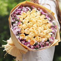 33 champagne rose bouquets of Dandong City the same city flower shop express Dandong City Zhenxing Yuanbao District to send flowers to the door