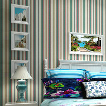 North America Blue Mountain imported wallpaper American color vertical stripe simple bedroom living room Childrens Study background wall wallpaper