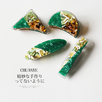 Kawano acetic acid green grab clip female senior Japanese and Korean temperament shark clip Net Red New exquisite clip headgear hairclip