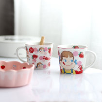 Japanese cute breakfast cup not two home milk sister cartoon mug cute girl heart strawberry Cup