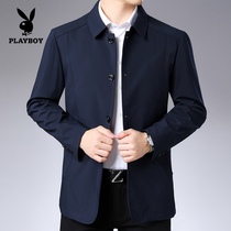 Playboy spring and autumn 2021 new middle-aged mens coat jacket for middle-aged and elderly dad with thin coat