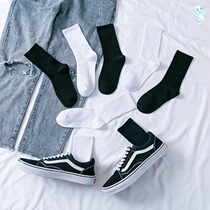 Socks womens middle tube Japanese ins tide net red section black summer thin section sports students wild breathable long tube