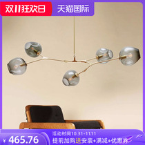 Nordic designer chandelier American modern minimalist creative personality living room restaurant villa engineering glass ball chandelier