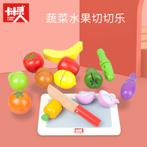 Fruit cut music toy Boy girl wooden simulation vegetable house baby Children baby educational toy