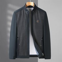 Middle aged collar jacket male blouse for spring and autumn in mens jacket Old age collage clothes daddy clothes casual handsome