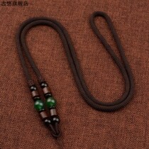 Chinese style pendant lanyard thick jade beads chain Jade neck boy neck Jade