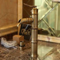 Full copper imitation ancient tap face basin Lower tap suit bench Basin Tap Plus High Toilet Household Tap 4