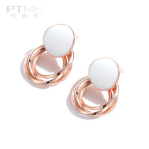 Commuter earrings women sterling silver stud earrings big temperament simple cold wind white earrings 202019 new trend