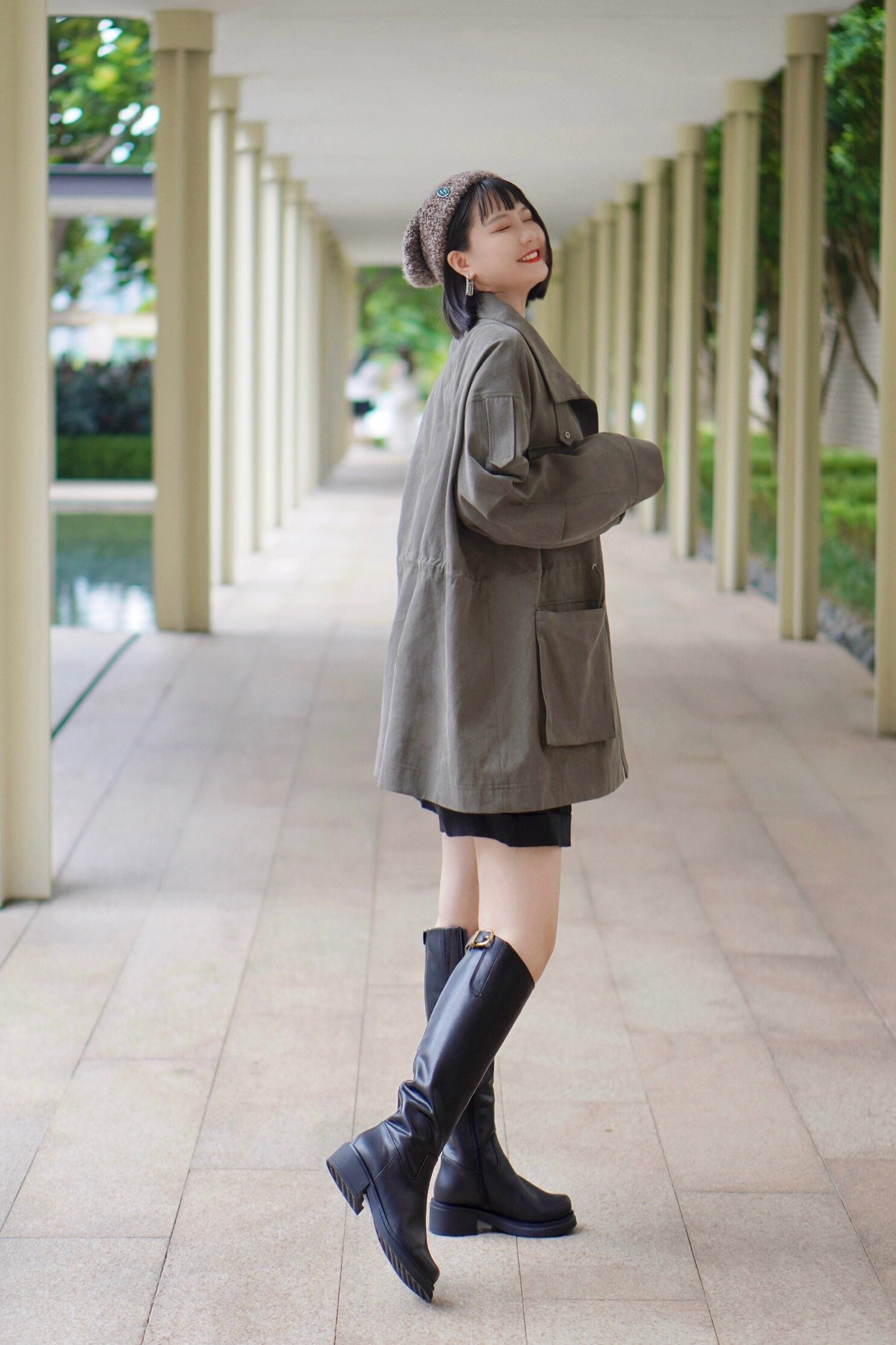 kisscat接吻猫[城市旅人]骑士靴，万茜方枪枪美洋同款真皮皮带扣复古英伦风