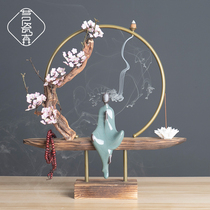 New Chinese Zen Hospitality Financial small monk Turned Back Incense Stove Living Room Xuanguan Clubhouse Family Residence Decorative incense Incense Stove Pendulum