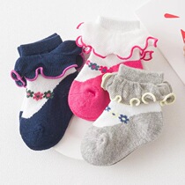 Japanese baby socks spring and summer cotton boneless fungus lace loose socks baby socks baby socks female treasure princess style socks
