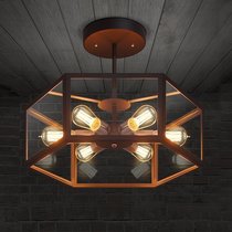 Designer lights American Vintage Creative Restaurant Lights Bar Cafe Industrial style Hexagonal glass house ceiling lights