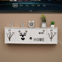 Wireless router storage box wall-mounted non-hole WiFi shelf cat decoration shielding box set-top box shelf