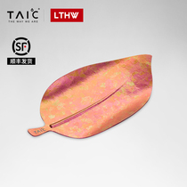 TAIC titanium pure titanium tree leaf disc home table dish afternoon tea snack plate light luxury creative small dish