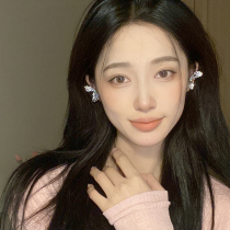 Niche high-quality textured metal butterfly wings ear clip female simple all-match ear bone clip no ear hole elf ear earrings