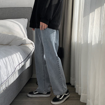 Spring and autumn jeans womens straight tube loose bf Hyuna dad pants high waist thin Joker cec pants wide legs