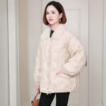 zqqz new whole mink mink fur collar fur goose down jacket women short temperament big brand profile coat 72-2