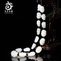 Tiangzi jade carving Xinjiang Hetian Jade 18 Arhan necklace mens Jade Jade Xinjiang white jade mens pendant