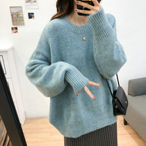 Lazy Joker womens 2021 autumn and winter New Korean version of large loose slim long sleeve knitwear coat