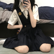 (Remembered in Tokyo) Original JK uniforms Embroidered Breast Milk Skirt Day of Hundred Pleats College Wind Womens Summer