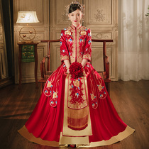 Xiuhe dress bride 2021 new thin luxury Chinese wedding dress wedding dress female contrast Xiuhe dress wedding dress