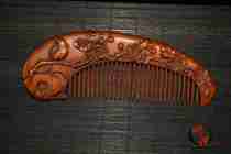 Boutique Yellow Yang wood Finely Carved with Eyebrow Tip Comb Pendulum with a solid wood engraved handlebar piece Living Room Decoration Process