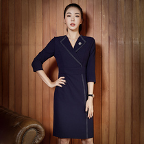 Liangying summer stewardess dress female seven-point sleeve real estate sales department work clothes dress professional wear work