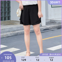 MSShe big code womens dress 2022 new summer clothes fat mm slim and less good lap dongfeng yarn loose shorts 200 catty