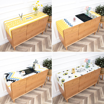 Household dust-proof scratch-resistant shoe cabinet cover cloth thickened waterproof cotton linen rectangular tablecloth TV cabinet cover towel table flag customization