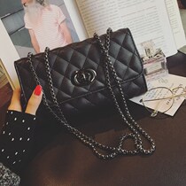 Hong Kong flagship bag women's 2021 new fashion Korean fashion Joker diamond chain bag leather shoulder messenger bag