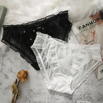 White black underwear lady ice lace sexy girl puzzled pure triangle underwear summer thin