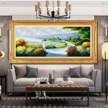 ABV Cross embroidered new products Egypts long suede cotton line Precision printing European-style scenery fields Laid-back Midday