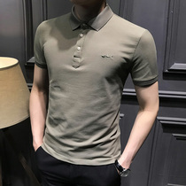 Cost-effective ~ texture explosion 2021 new polo shirt mens short-sleeved slim summer mens t-shirt business paul