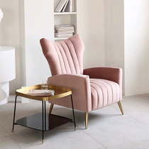 Port style light extravagant single Tiger chair Nordic velvet sofa chair Leisure small family type bedroom balcony cloth art sofa