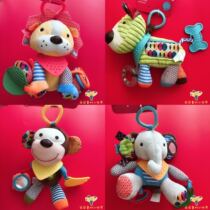 Foreign trade baby comfort hand puppet bed hanging car hanging children plush toy puppet doll baby rattle with tooth glue