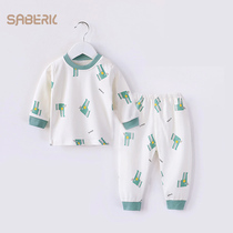 Small shell baby boy clothes lingerie suit pure cotton new middle child male baby autumn clothes and autumn pants girl hit bottom clothes