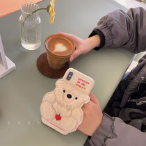 EVENSHOW Korean Bear mobile phone case iPhone12 Promax meddle 11 xs Cute Teddy xr 8p