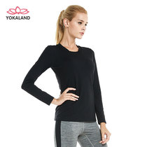 Youkalian yoga jacket autumn and winter stretch classic simple thin yoga fitness long sleeve shirt BTW083