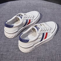 Hong Kong style leather white shoes womens ins trend 2021 hot style spring and summer new breathable all-match flat bottom internet celebrity sneakers