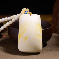 Natural beeswax pendant Amber White honey water drop nothing side brand original stone men and women ethnic style vintage sweater necklace