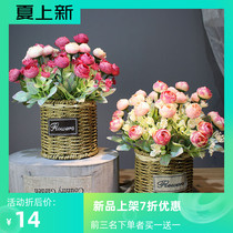 Fake flower Simulation flower decoration Living room TV cabinet Interior decoration small ornaments Dining table flowers small potted plants High-end Nordic style