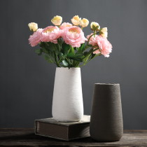 Ceramic Flower Arrangement Vase Modern Minima Simulation Bouquet Fake Flowers Living Room White Dry Flower Nordic Home Decoration Pendulum