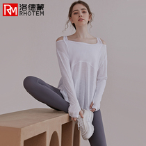 Sports suit women loose slim long sleeve yoga suit autumn and winter quick dry running long style fairy fitness suit blouse