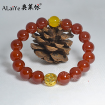 Red Yellow Natural Agate Jade Medullary Bracelet Girl Couple Girlfriends Crystal Strings This Life Tiger Year Jewellery Birthday Gift